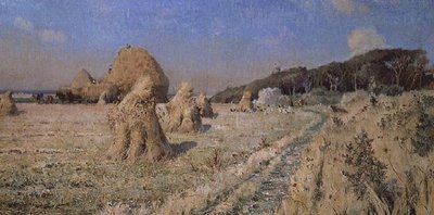 Corn Stooks in a Field by Alexandre Nozal