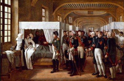 Emperor Napoleon I, Accompanied by Doctors and Generals by Alexandre Veron Bellecourt