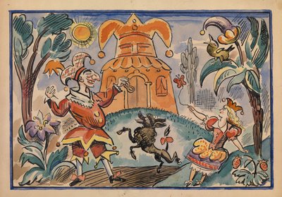 Illustration for War of Petrushka and Stepka-Rastrepka by Evgeni Schwartz by Alexei Alexandrovich Radakov