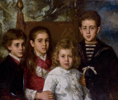 Portrait of the Children of Paul Pavlovich Demidoff, 2nd Prince of San Donato 1839-1885, Avrora by Alexei Alexeyevich Harlamov