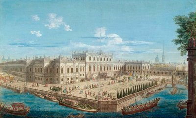 View of the Summer Palace of Empress Elizabeth at the Fontanka River in St. Petersburg, 1753 by Alexei Angileevich Grekov