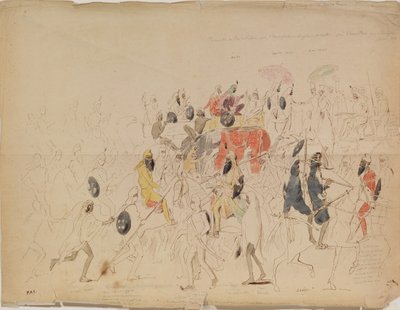 Meeting of Maharaja Sher Singh of Punjab and British Ambassador Clark in 1842 by Alexei Dmitriyevich Saltykov