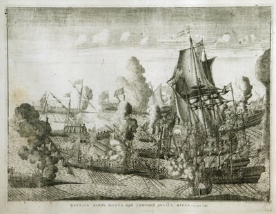 The naval Battle of Gangut on July 27, 1714 by Alexei Fyodorovich Zubov