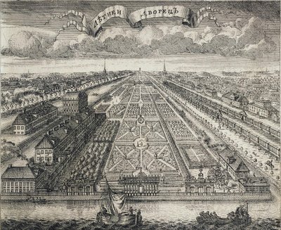 View of the Summer Gardens from the Neva River by Alexei Fyodorovich Zubov