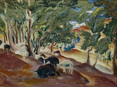 Korolkovskiye Dachas. Sheep at the Edge of the Forest, 1918 by Alexei Ilyich Kravchenko
