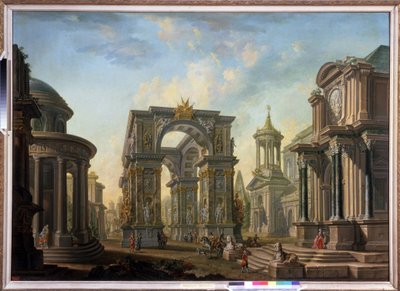 Architectural fantasy by Alexei Ivanovich Belsky