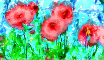 Poppies and Clouds, 2020 by Alexei Makhov