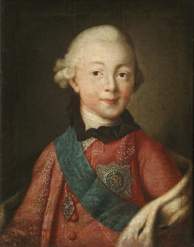 Portrait of Grand Duke Pavel Petrovich 1754-1801, 1765 by Alexei Petrovich Antropov