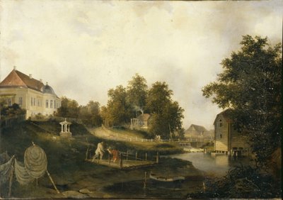 View in the Modest Rezvois country estate Marienhof near Petersburg by Alexei Yakovlevich Voloskov