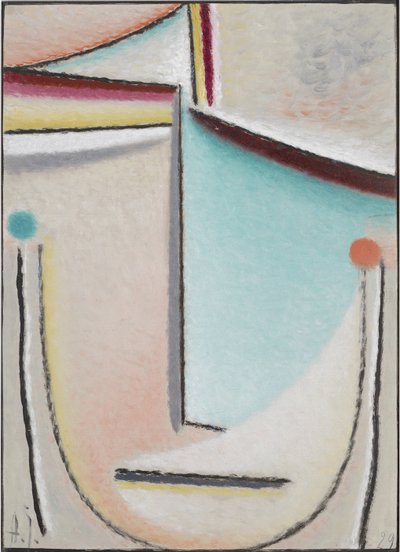 Abstract Head: Pink-Light Blue by Alexej von Jawlensky