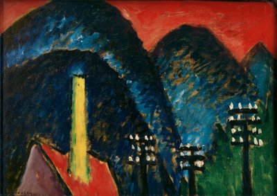 Blue Mountains (Landscape with Yellow Chimney) by Alexej von Jawlensky