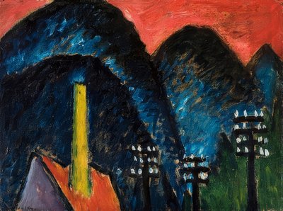 Blue Mountains (Landscape with Yellow Chimney) by Alexej von Jawlensky