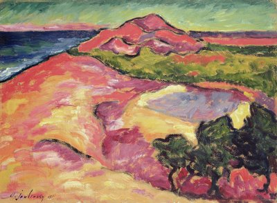 Coast Scene with Red Hill by Alexej von Jawlensky