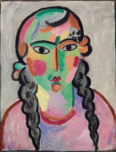 The Pale Girl with Gray Braids by Alexej von Jawlensky