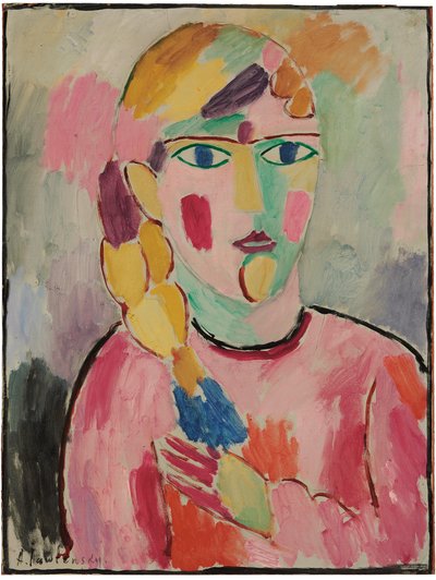 Girl with Blue Eyes and a Ponytail by Alexej von Jawlensky