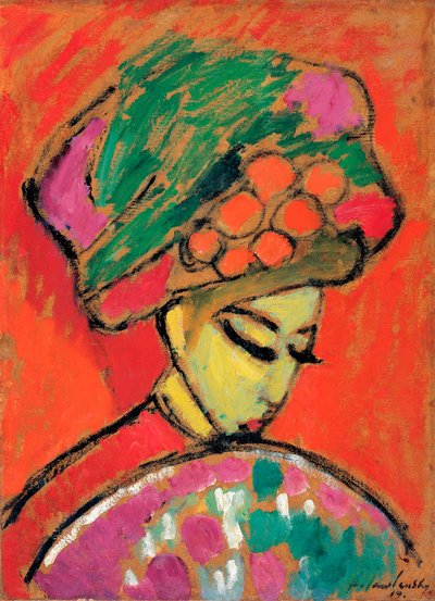 Young Girl with a Flowered Hat by Alexej von Jawlensky