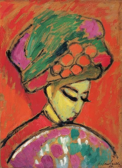 Girl with Flower Hat (Girl with Turban). 1910 by Alexej von Jawlensky