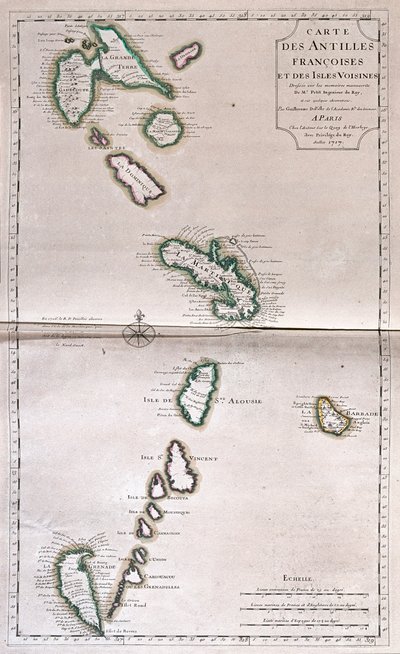 French Antilles and nearby islands - by A by Alexis Hubert Jaillot