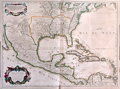 Mexico and Florida by Alexis Hubert Jaillot
