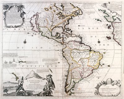 South and North America by Alexis Hubert Jaillot