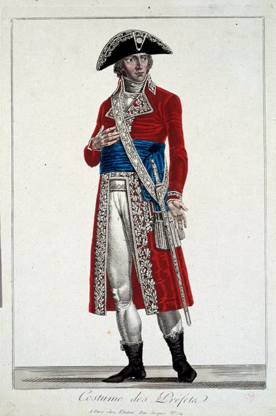 A Prefect in Red Costume (engraving by Alexis Chataignier) by Alexis Chataigner
