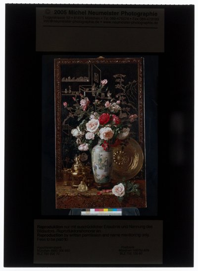 Rose Bouquet in Chinese Rouleau Vase by Alexis Kreyder