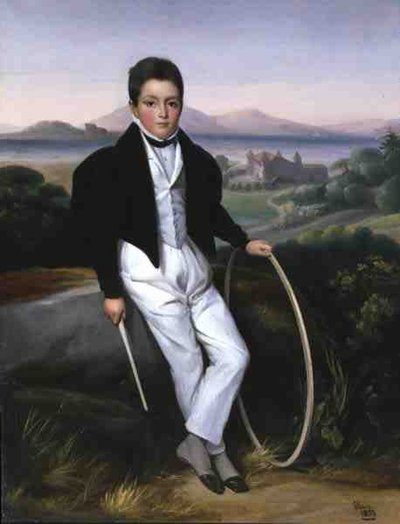 Portrait of a Boy with a Hoop, Said to be Ferdinando Maria of Savoy by Alexis Leon Louis Valbrun