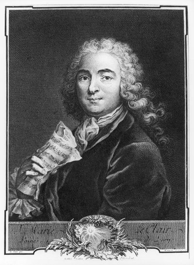 Portrait of Jean-Marie Leclair (1697-1764) the Elder (engraving) by Alexis Loir