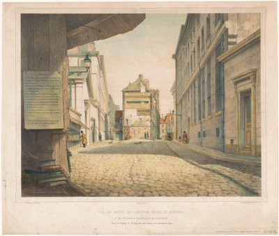 View of Rue Saint-Étienne-des-Grès in Paris (title on object: Vue des restes de l