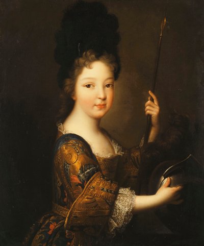 Portrait of a Girl, half-length, as Minerva by Alexis Simon Belle