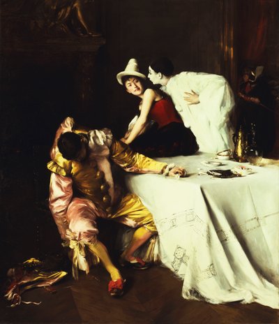 Pierrot, Columbine and Punchinello by Alexis Vollon