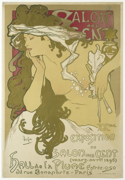 Salon des Cent, XXme Exposition du Salon des Cent (March-April 1896) Hall de la Plume, 31 rue Bonaparte, Paris by Alfons Maria Mucha