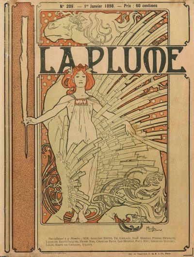 Cover of La Plume No 209, 1898 by Alfons Marie Mucha