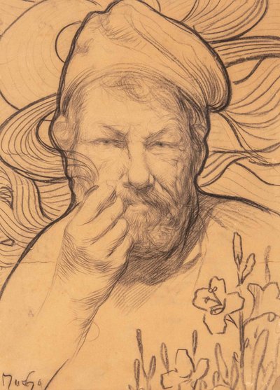 Self-Portrait, 1900s-1910s by Alfons Marie Mucha