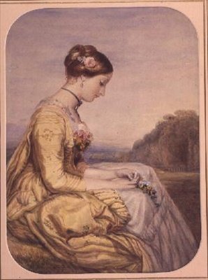 Seated Lady in a Yellow Dress by Alfred Edward Chalon