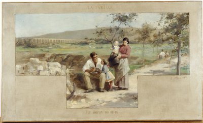 Sketch for the Arcueil-Cachan Town Hall: The Family - Lunchtime by Alfred Henri Bramtot