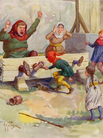 Merrie England: In the stocks by Alfred (after) Pearse