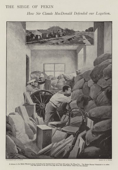 The Defence of the Besieged British Legation in Peking During the Boxer Rebellion by Alfred (after) Pearse
