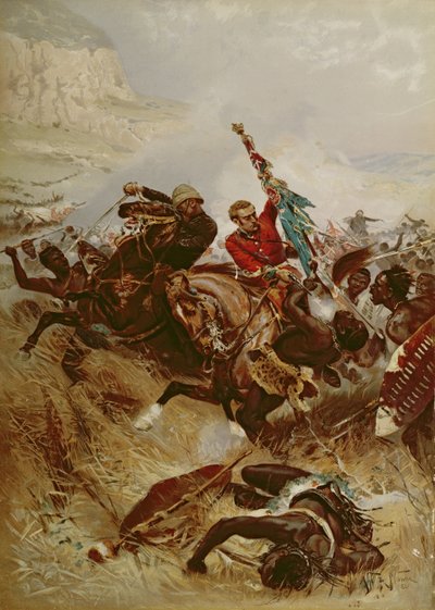 Lieutenants Nelville and Coghill saving the Colours, 1881 by Alfred A.B. de Neauville