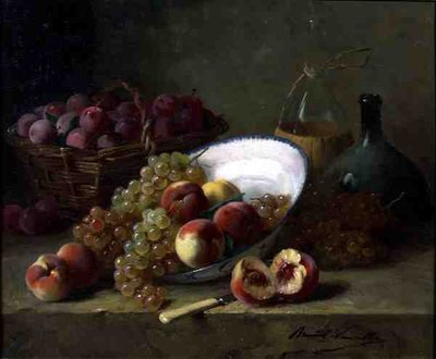 Kitchen Still Life by Alfred Brunel de Neuville