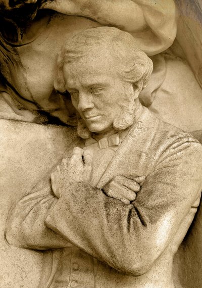 Detail of a sculpture depicting the composer Cesar Franck by Alfred Charles Lenoir