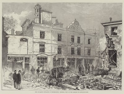 The Dynamite Outrages in Westminster, General View of the Damage in Scotland-Yard by Alfred Courbould
