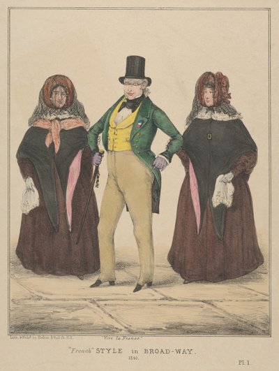 Vive la France, French Style in Broadway, 1840 by Alfred E. Baker