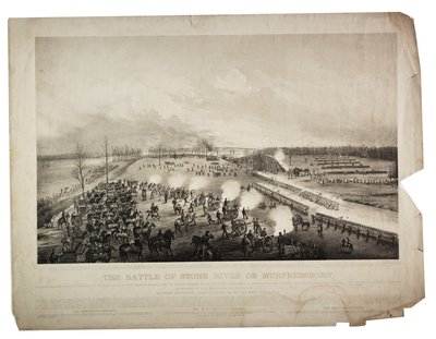 The Battle for Stone River or Murfreesboro, 1863 by Alfred E. Mathews