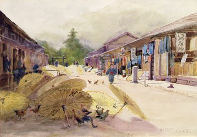 Drying Umbrellas After a Rain Storm by Alfred East