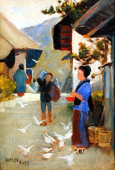 Village on the To-kai-do, c.1889 by Alfred East
