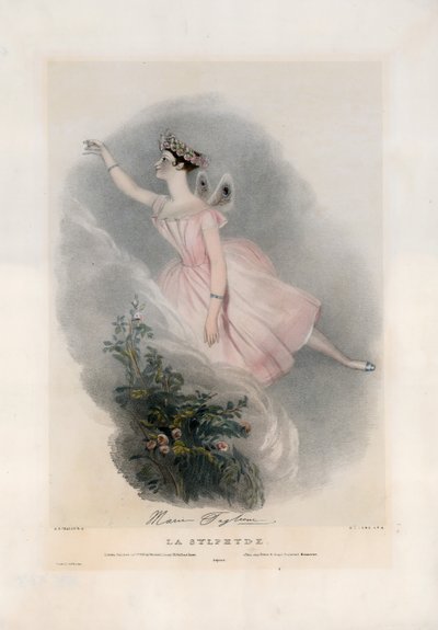 Marie Taglioni in La Sylphide by Alfred Edward Chalon