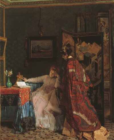 The Visit, before 1869 by Alfred Emile Stevens