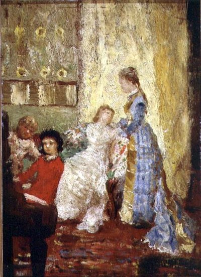 Lady in a Blue Dress or The Piano by Alfred George Stevens