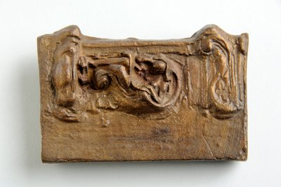 Maquette for a Panel with a Seated Figure (painted plaster) by Alfred Gilbert